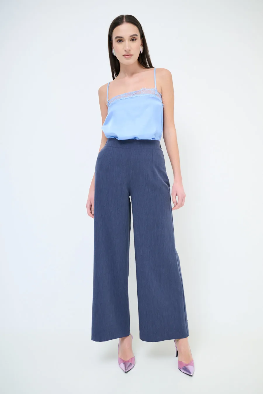 High-waisted wide leg flowy trousers wholesale