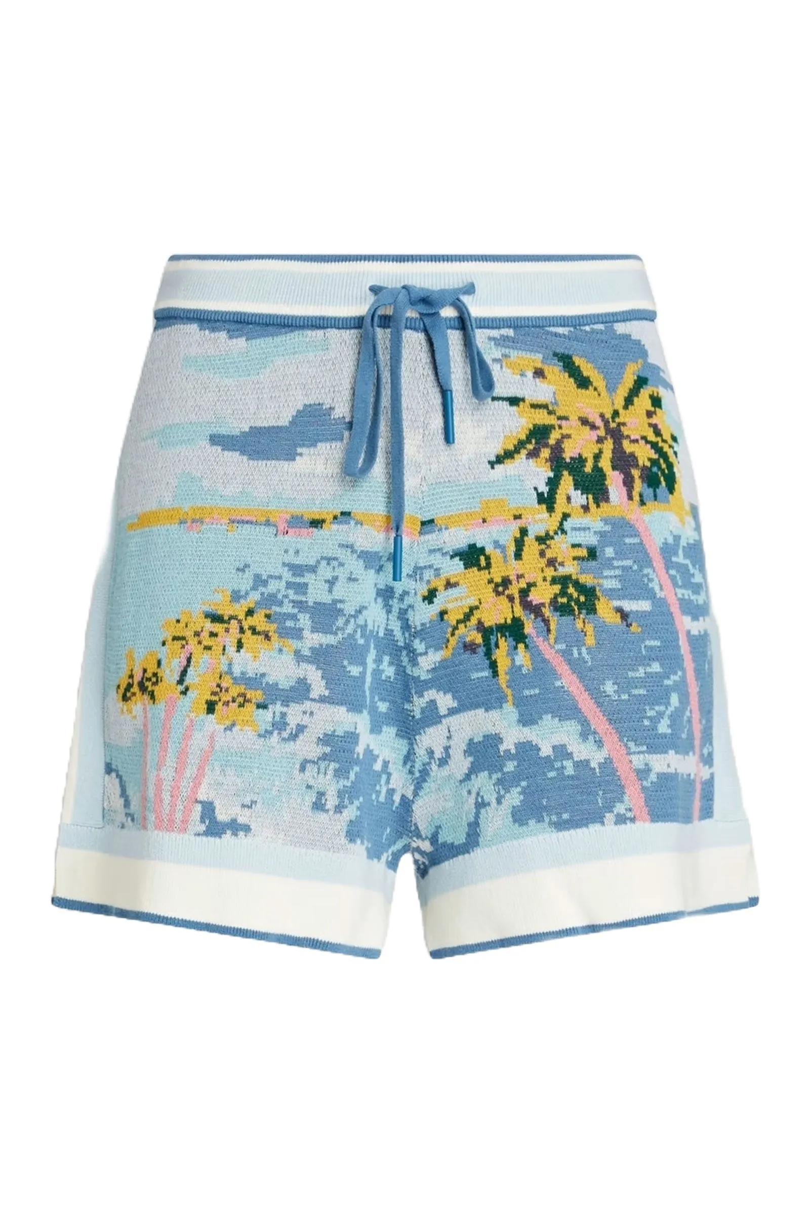 Intarsia-knit Cotton Shorts