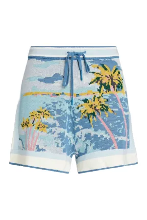 Intarsia-knit Cotton Shorts