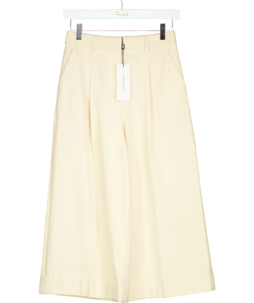 Karen Millen Cream Clean Utility Turn Up Short Trousers UK 6