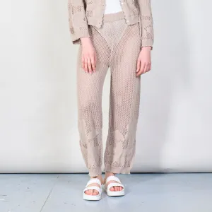 Knitted mesh wide-leg pants with boho style wholesale