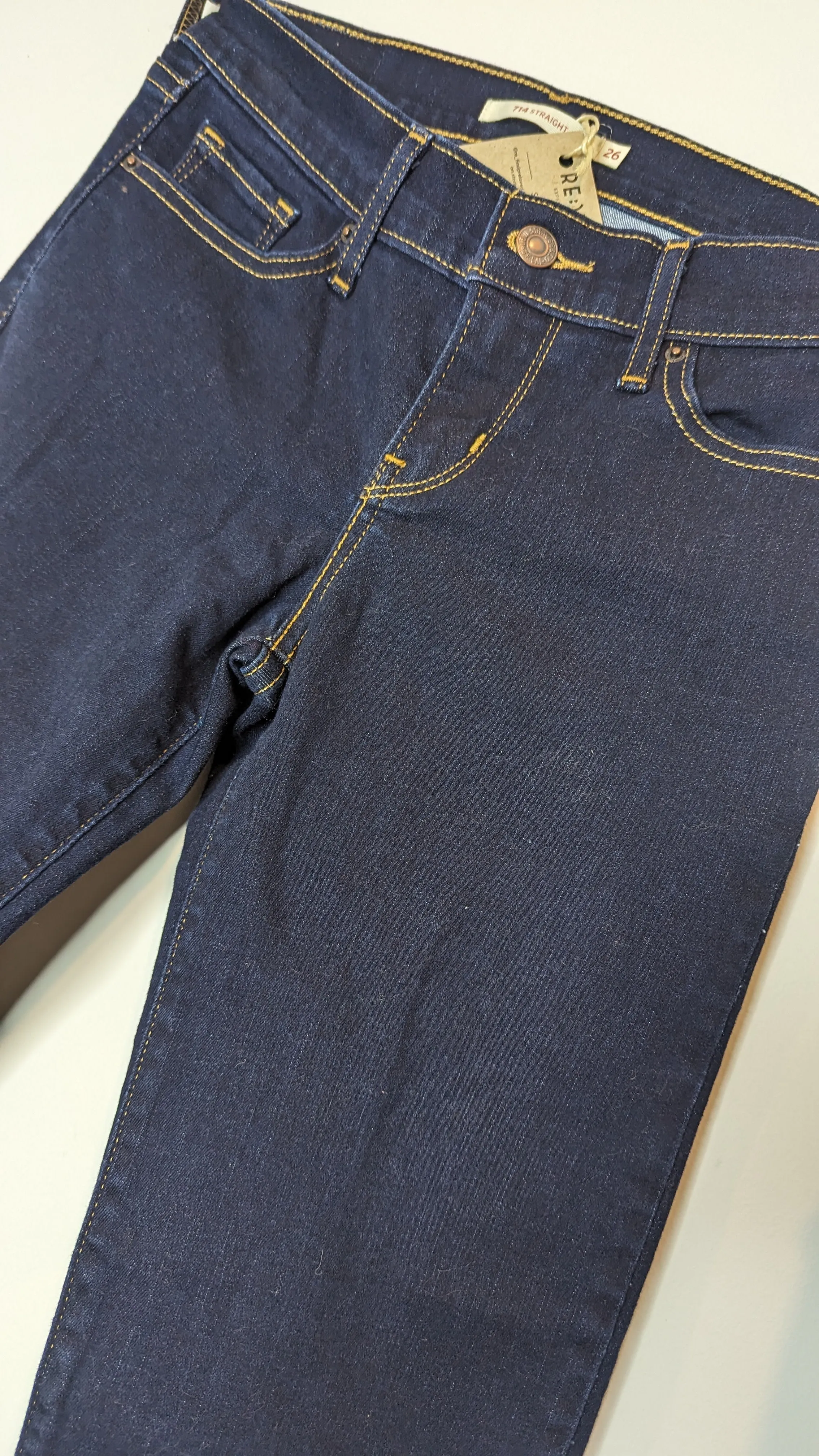 Levi's 714's Low Rise Straight Dark Denim Jeans