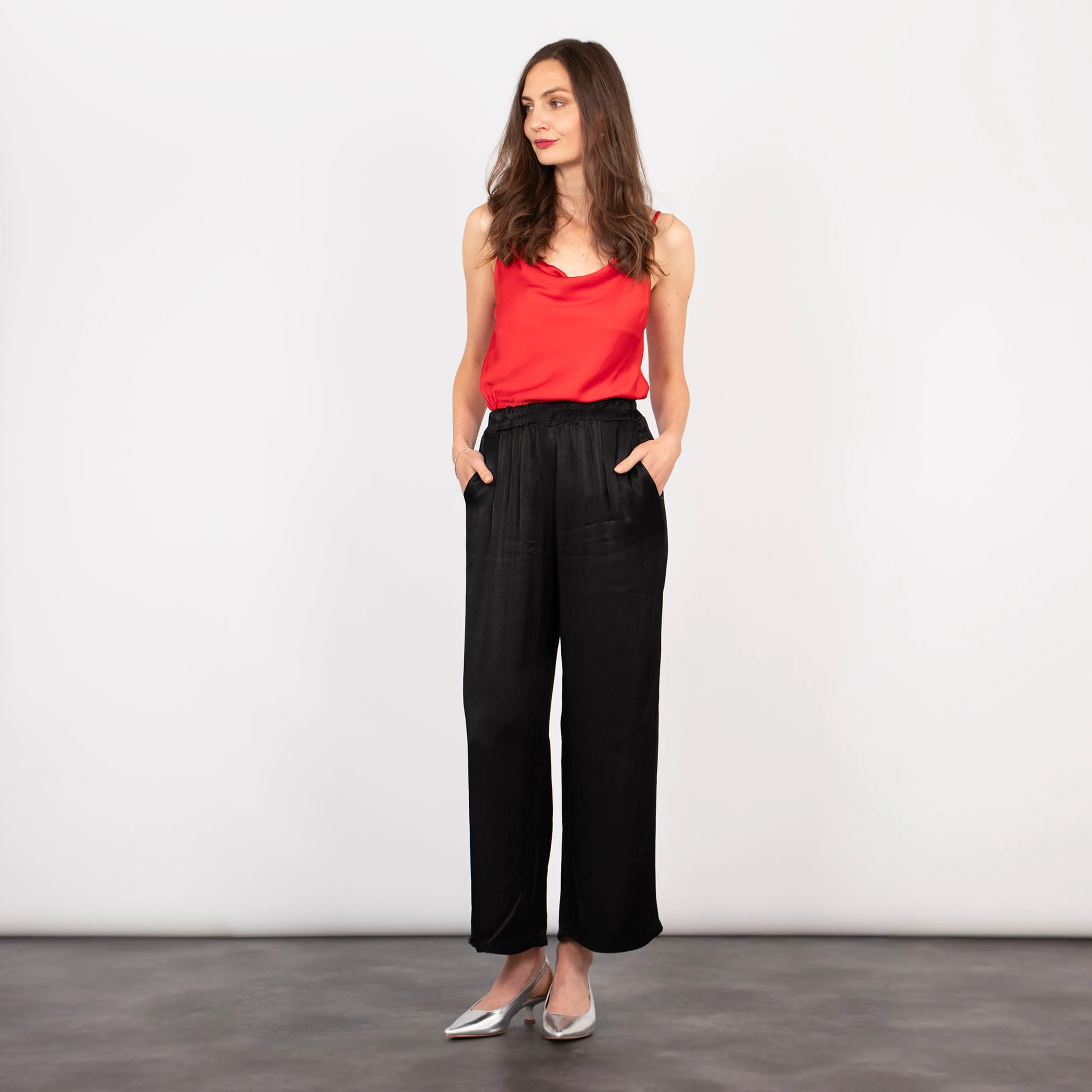 Lily Wide Leg Trousers - Black