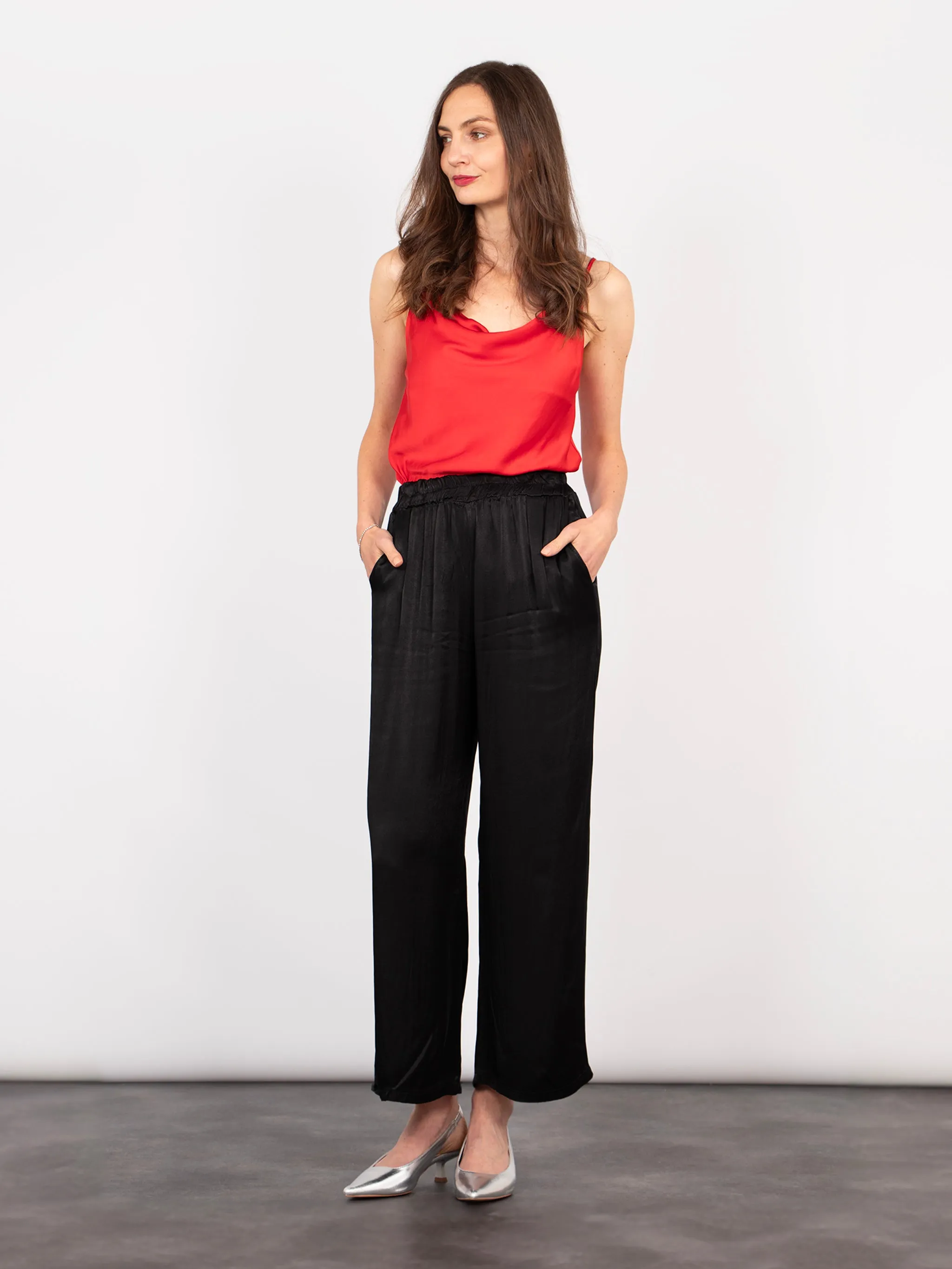 Lily Wide Leg Trousers - Black