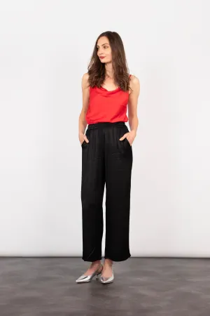 Lily Wide Leg Trousers - Black