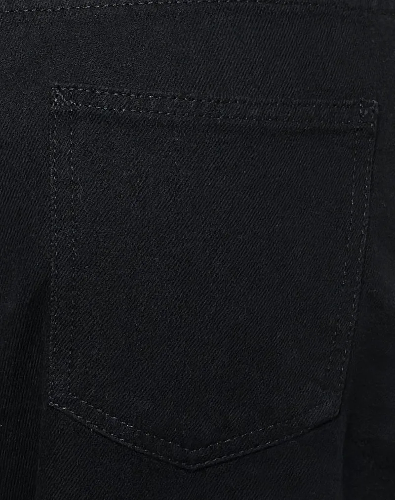 Low Rise Roomy Jeans in Rinse Black