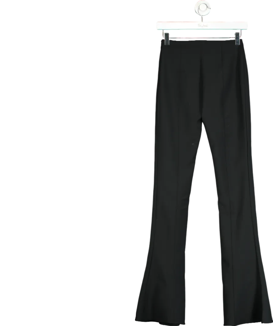 MANGO Black Flared Wool Trousers UK 4