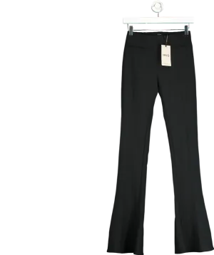 MANGO Black Flared Wool Trousers UK 4