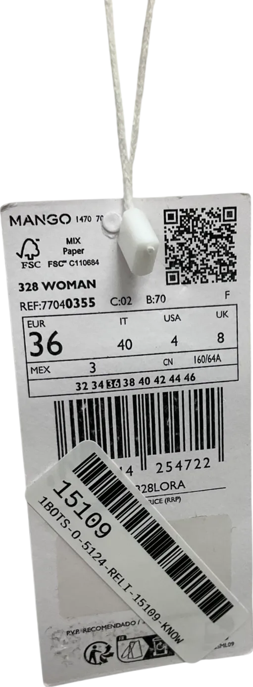 MANGO White Skinny Mid-waist Tight Fit Capri Jeans UK 8