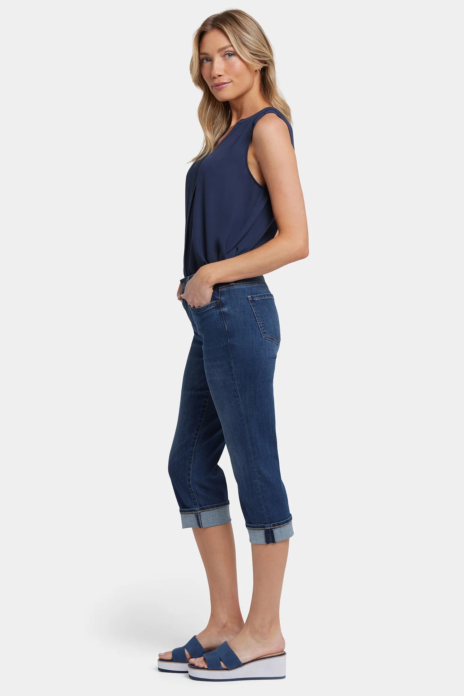 Marilyn Straight Crop Jeans In Petite - Rio Rapids