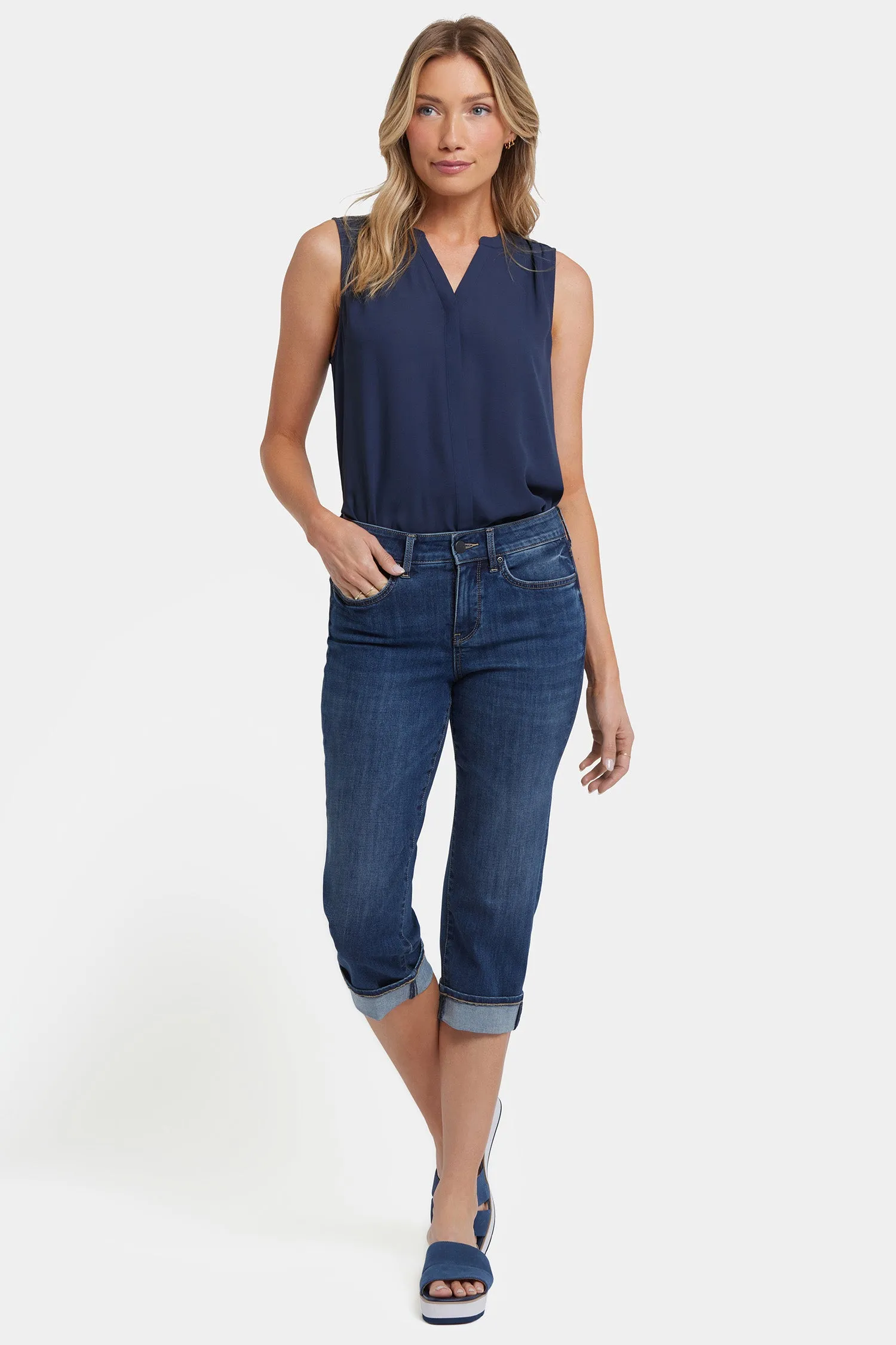 Marilyn Straight Crop Jeans In Petite - Rio Rapids