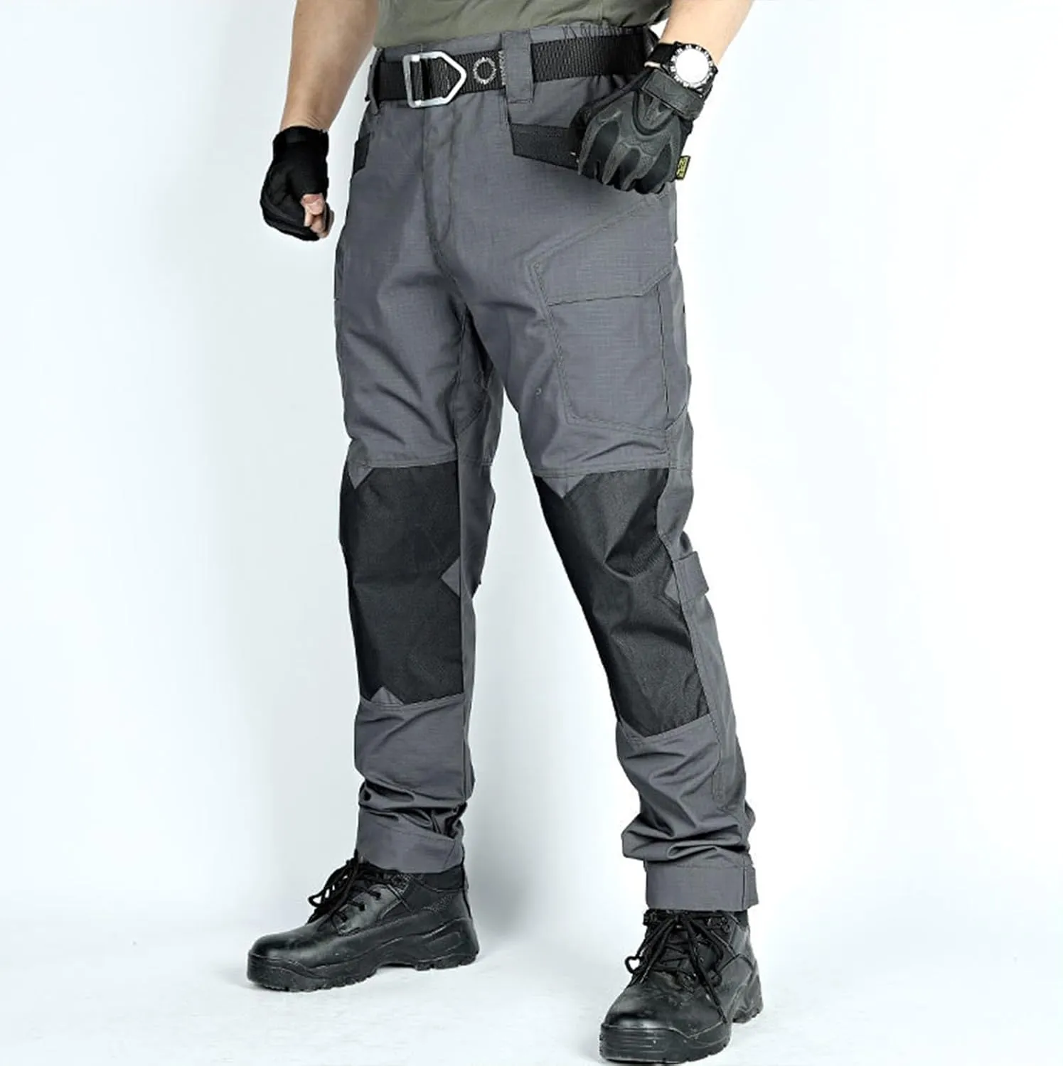 Men's Cargo Pants with Double-Layered Knees Heavy Duty Work Pants Water Resistant Relaxed Fit Hiking Pants