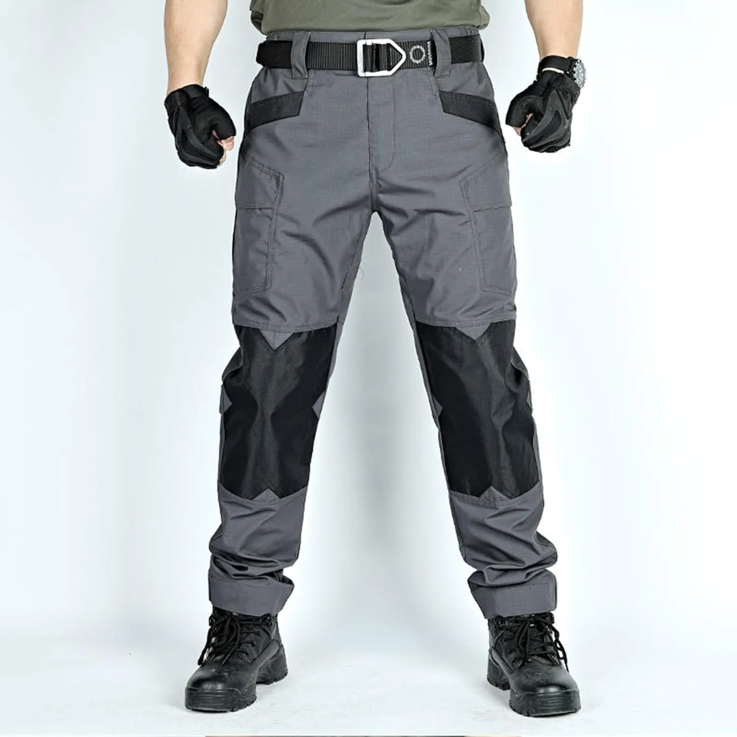 Men's Cargo Pants with Double-Layered Knees Heavy Duty Work Pants Water Resistant Relaxed Fit Hiking Pants