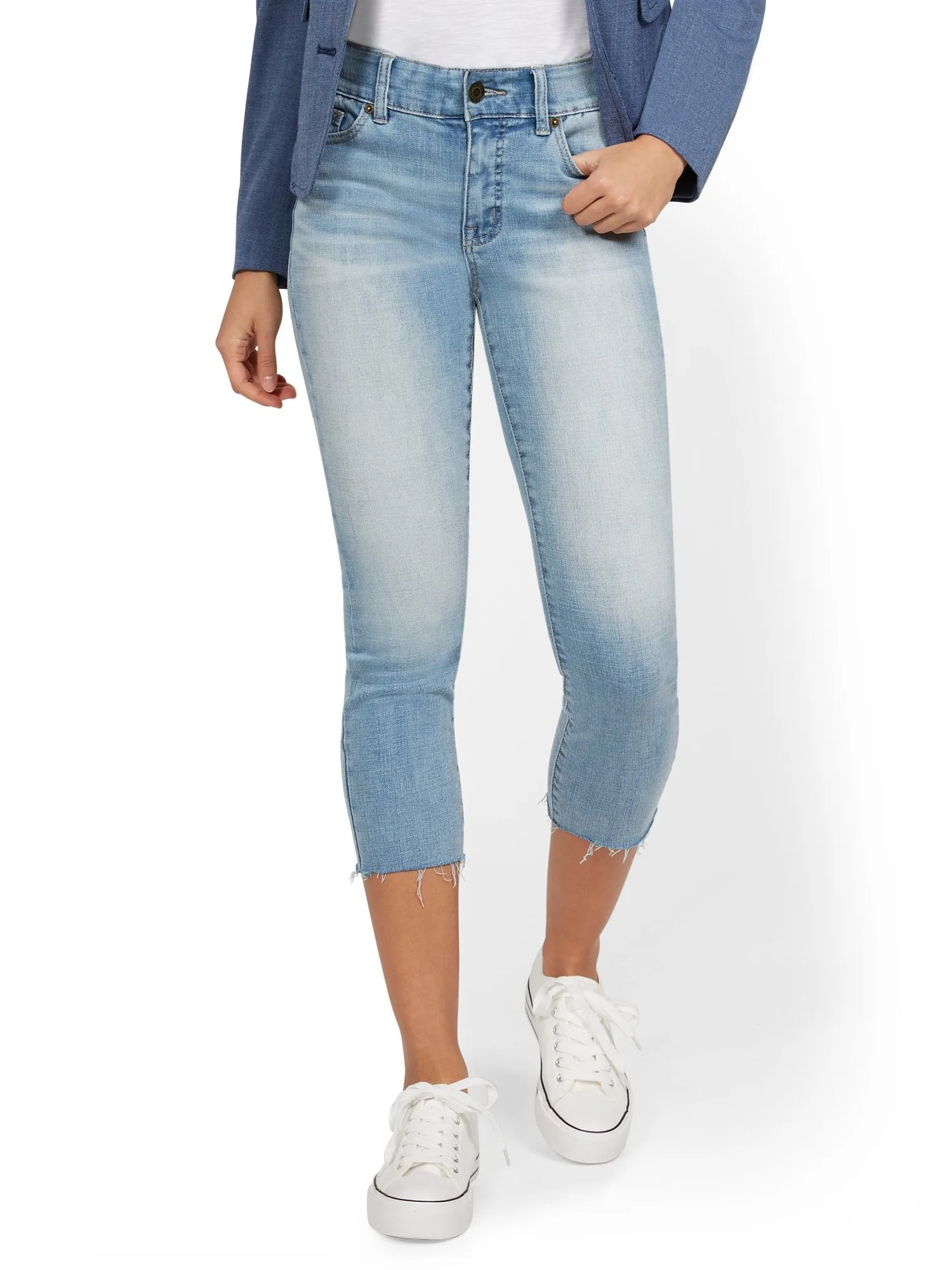 Mya Curvy High-Waisted Sculpting No Gap Super-Skinny Capri Jeans - Vector Blue