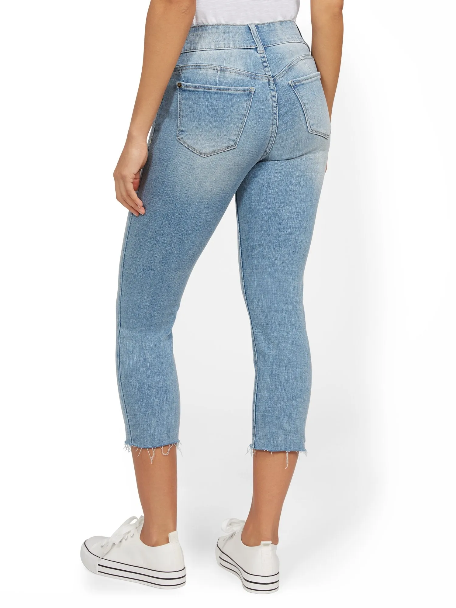 Mya Curvy High-Waisted Sculpting No Gap Super-Skinny Capri Jeans - Vector Blue