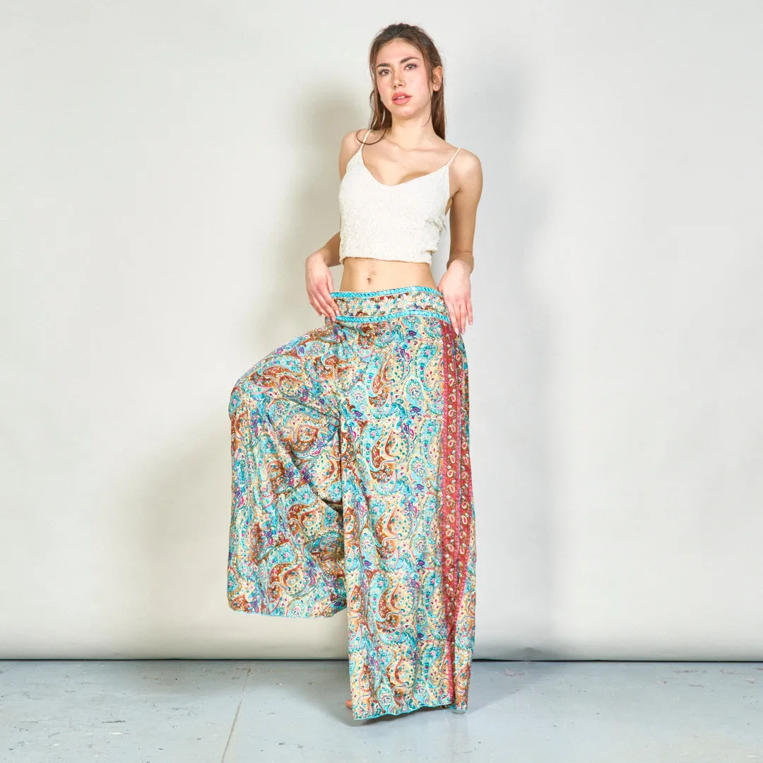 Paisley printed flowy trousers wholesale