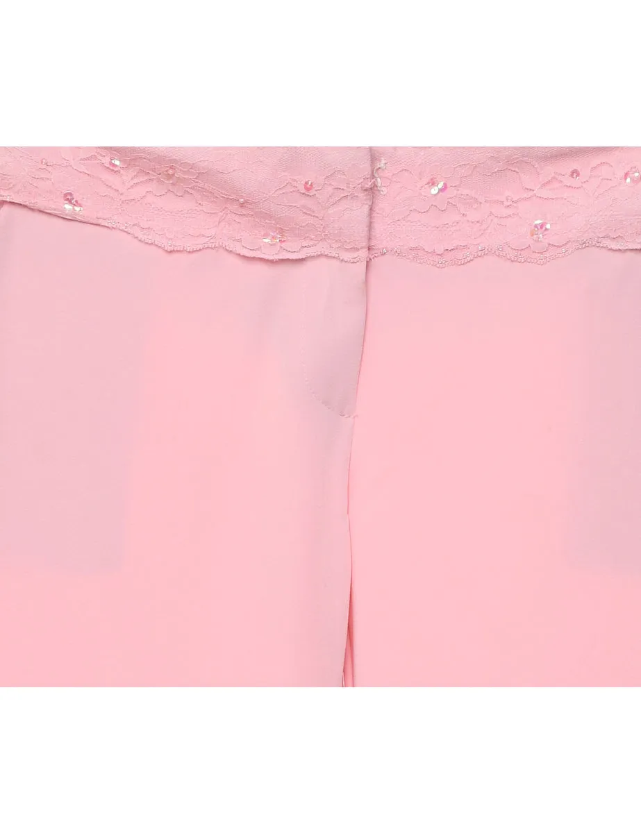 Pale Pink Sequins Trousers - W32 L28