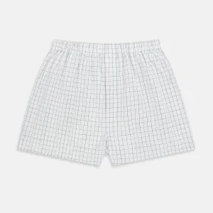 Pink Grid Check Godfrey Boxer Shorts
