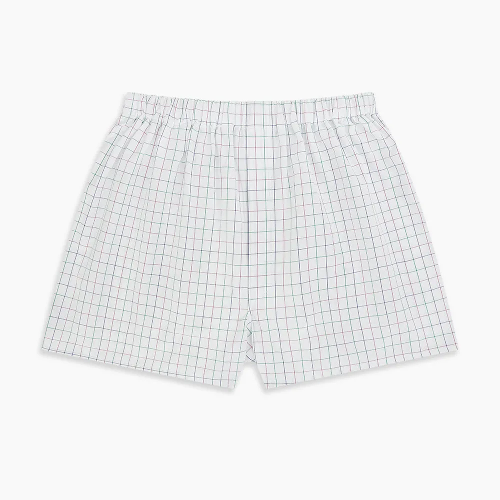 Pink Grid Check Godfrey Boxer Shorts