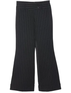 Pinstriped Flared Y2K Leg Trousers - W29 L32