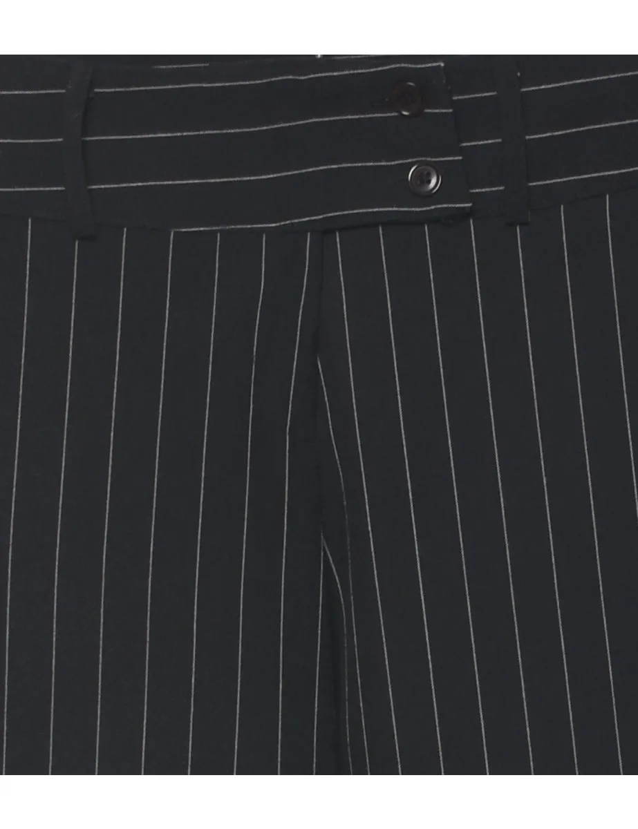 Pinstriped Flared Y2K Leg Trousers - W29 L32