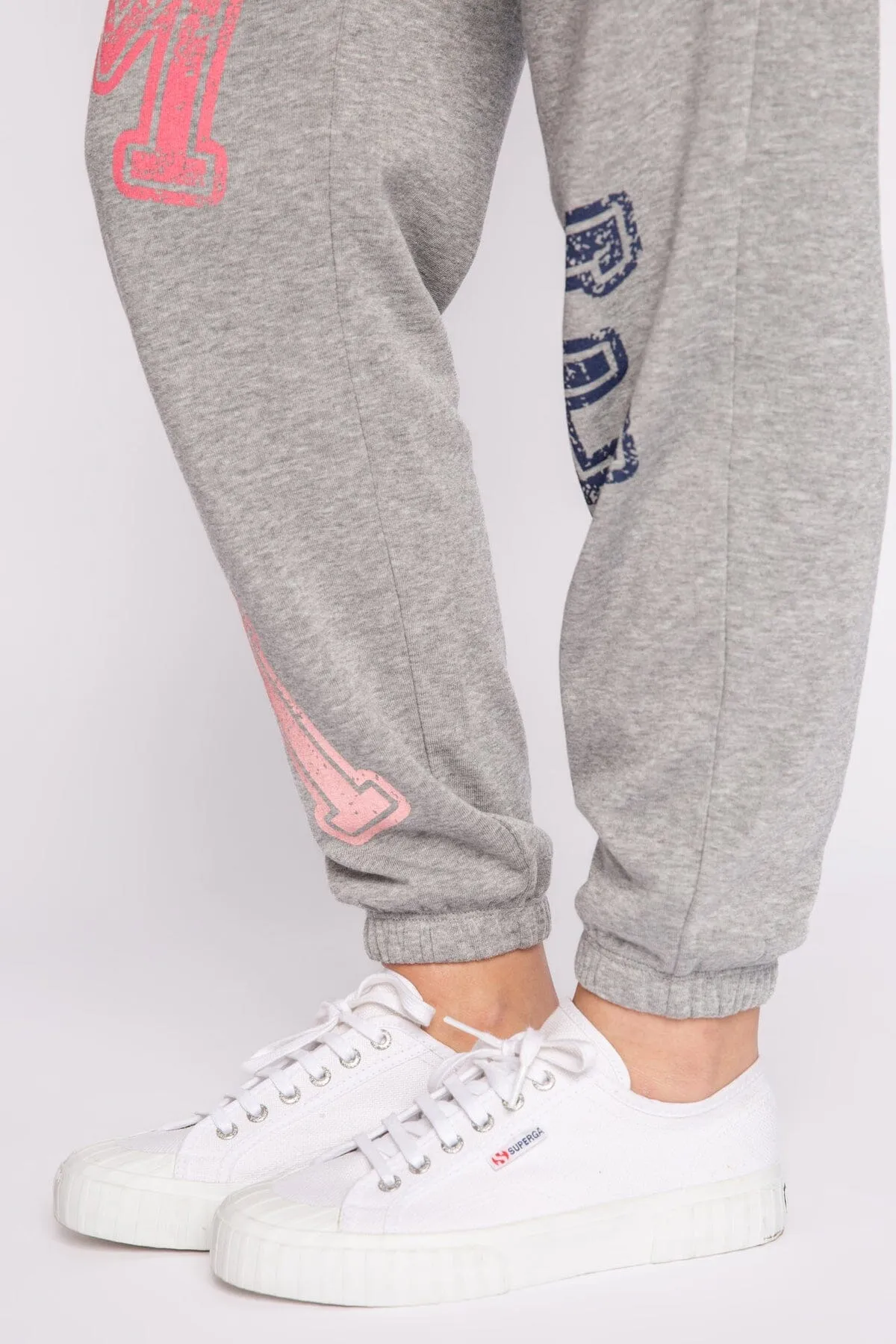 PJ Salvage Happy Things Smile Banded Pant - Heather Grey