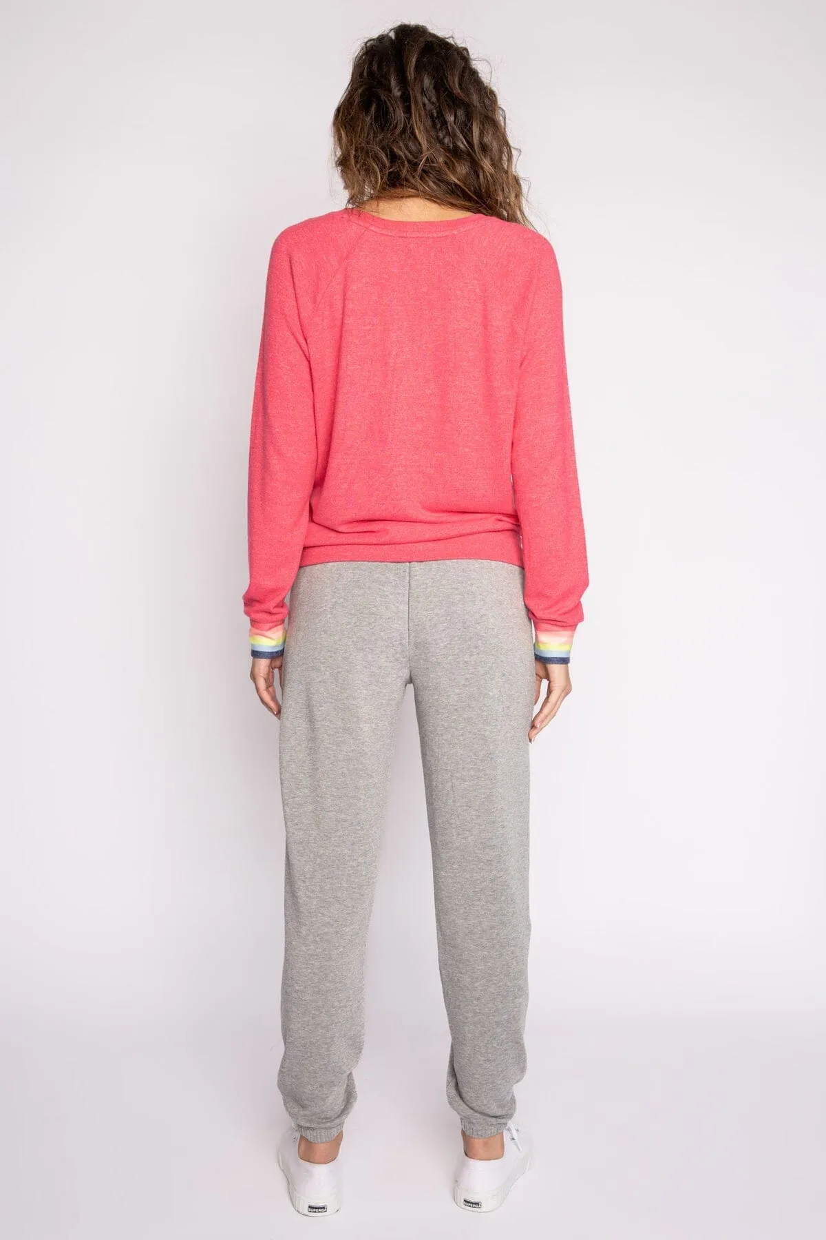 PJ Salvage Happy Things Smile Banded Pant - Heather Grey