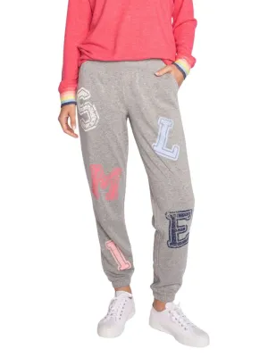 PJ Salvage Happy Things Smile Banded Pant - Heather Grey