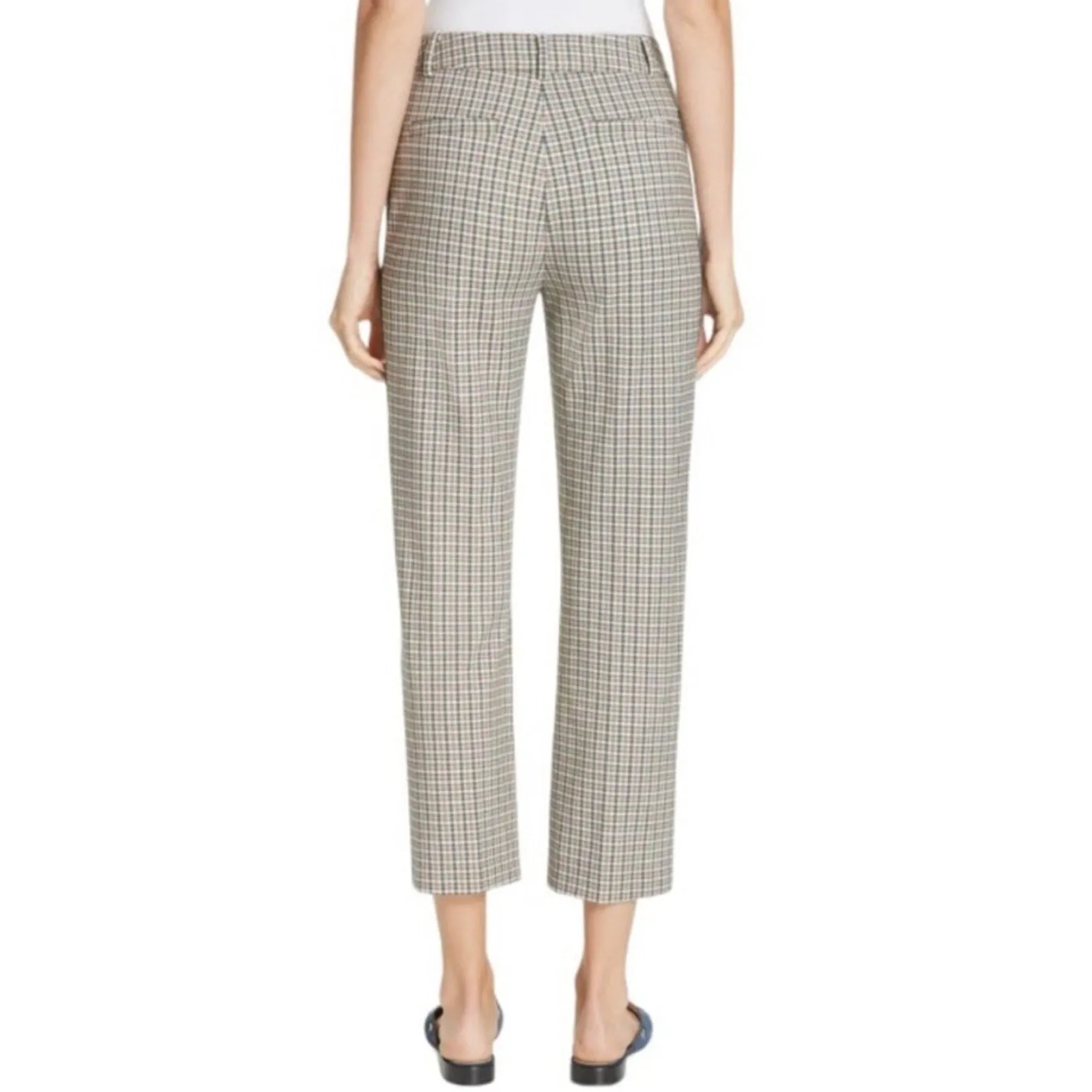 Tory Burch Martin’s Tinsley Plaid Tuxedo Stripe High Rise Ankle Cropped Trousers (6)