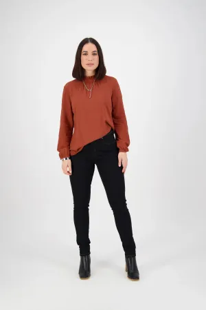 Vassalli - Skinny Leg Full Length Basket Weave Jean-Black