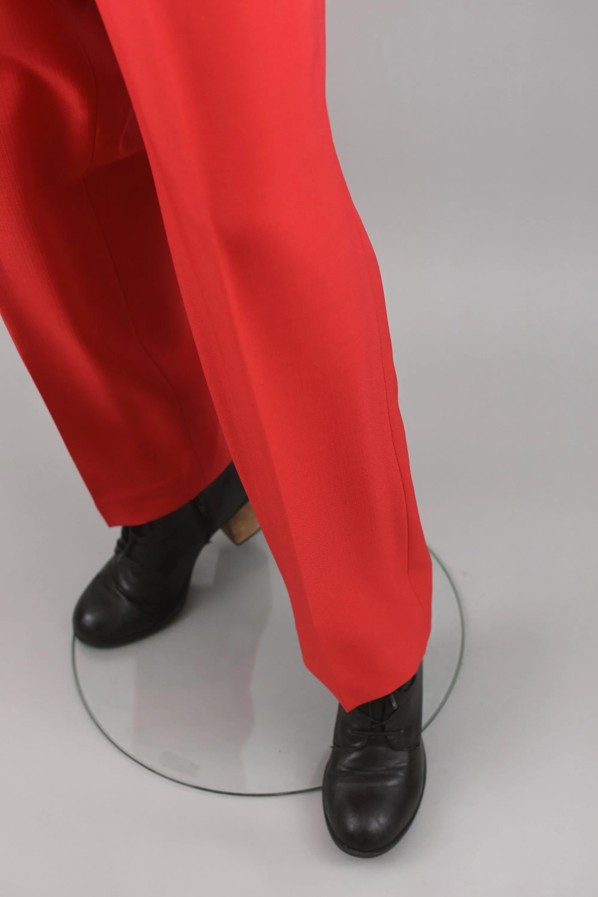 Vintage 90s Red High Waist Dress Pants Size 14, 32" Waist