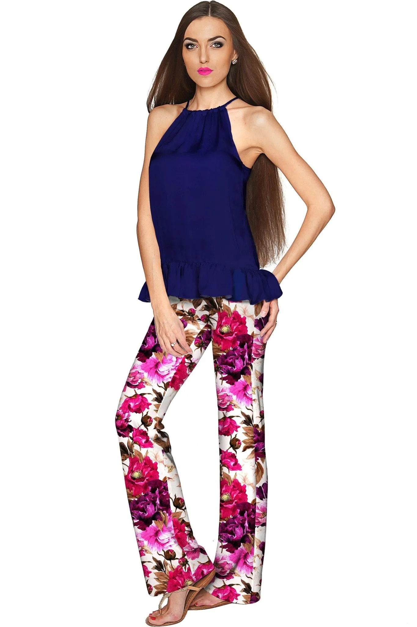 Vintage Charm Amelia Floral Pull-On Palazzo Pant - Women