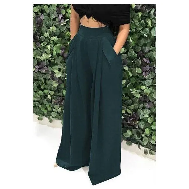 Wide Leg High Waisted Flowy Trousers