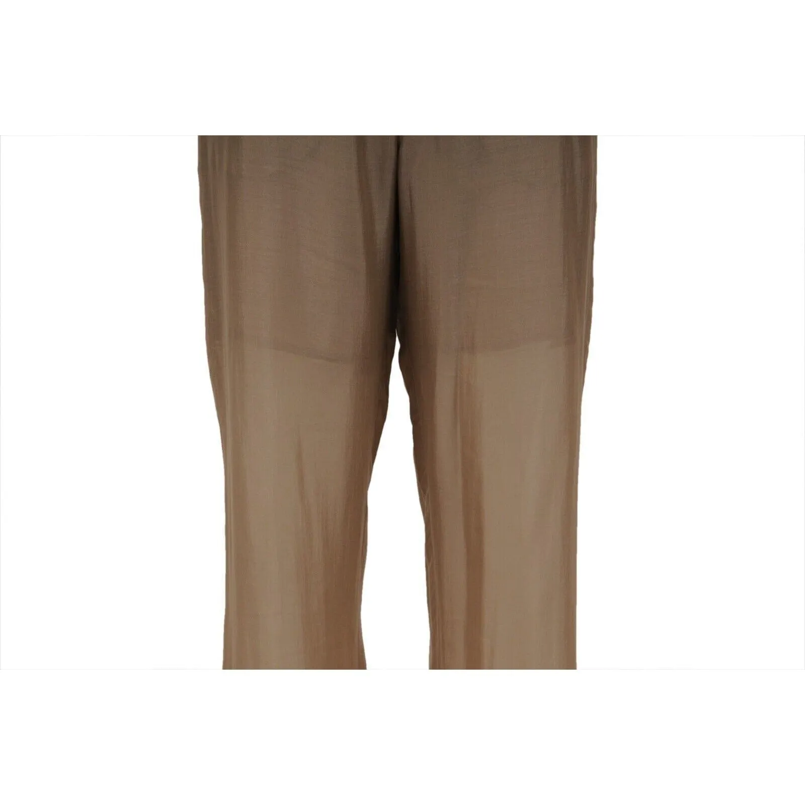 Wide Zipped Pants US 8 IT 44 Brown Silk Flowy Trousers