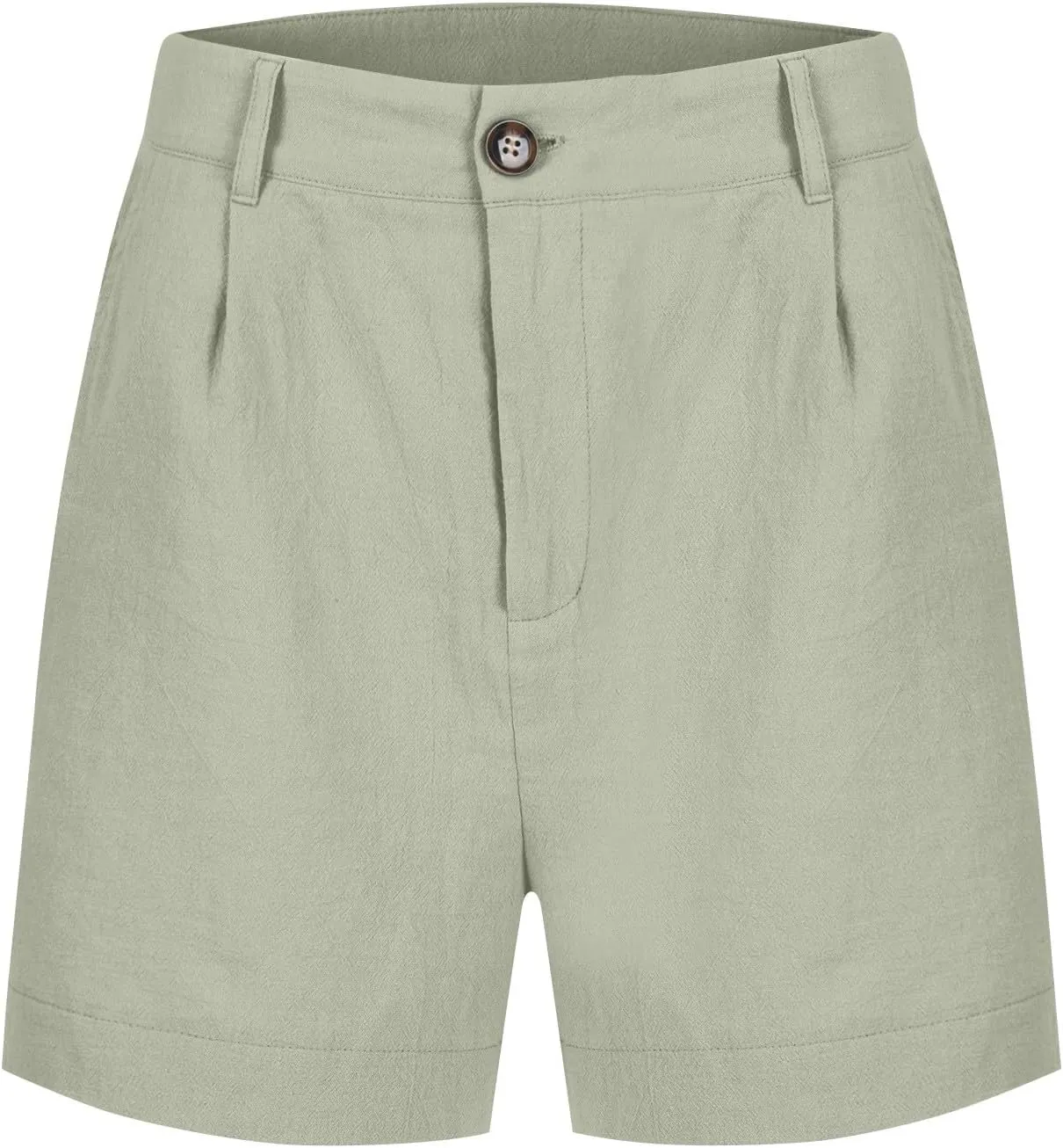 Womens Linen Shorts Casual Baggy Wide Leg Elastic High Waisted Shorts Business Dressy Work Short Trousers with Pocket