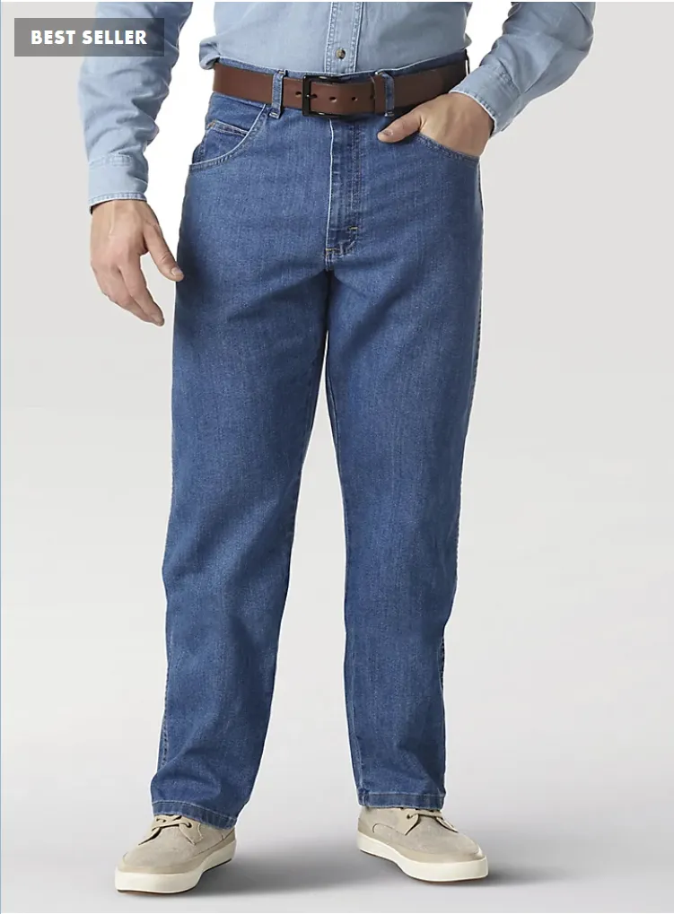 WRANGLER RUGGED WEAR RELAXED STRETCH FLEX DENIM STONEWASHED JEAN 35005SW