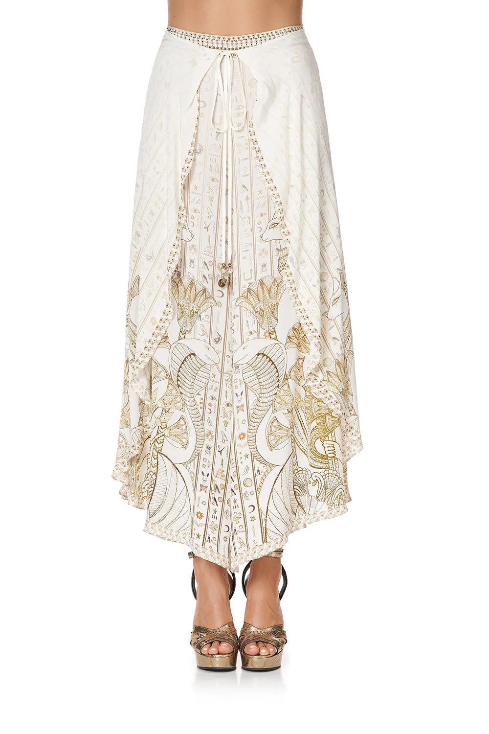 WRAP FRONT SHAPED HEM PANT THE QUEENS CHAMBER